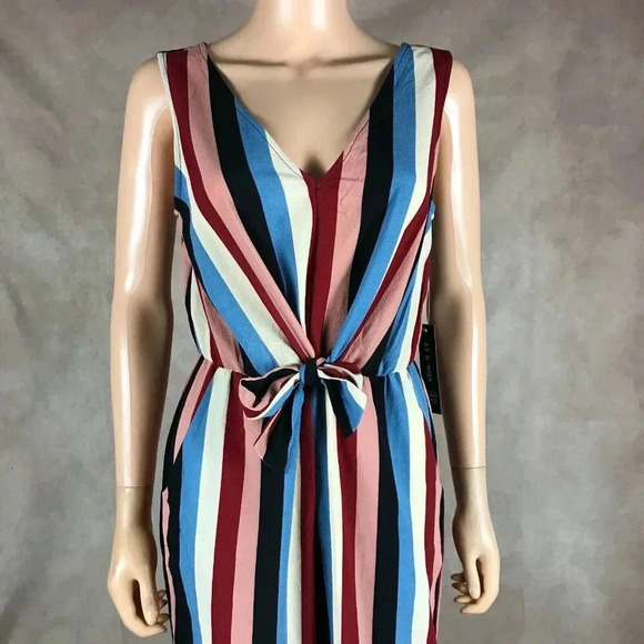 AS YOU WISH Pastel Striped Crop Length Jumpsuit NWT MEDIUM - Picture 3 of 7